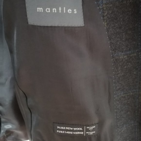 Charcoal gray windowpane tweed blazer XL - Picture 4 of 5